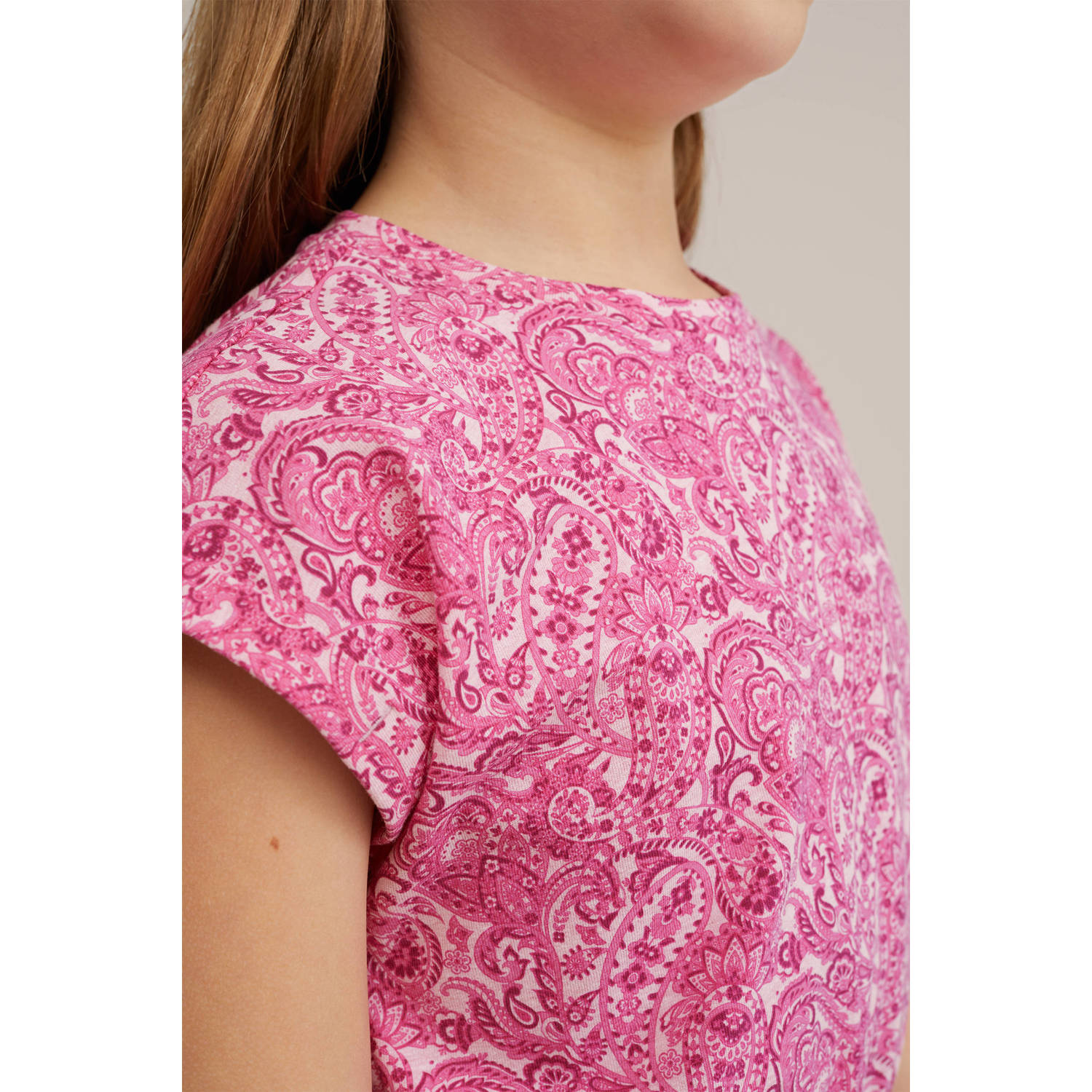 WE Fashion jurk met paisleyprint roze wit