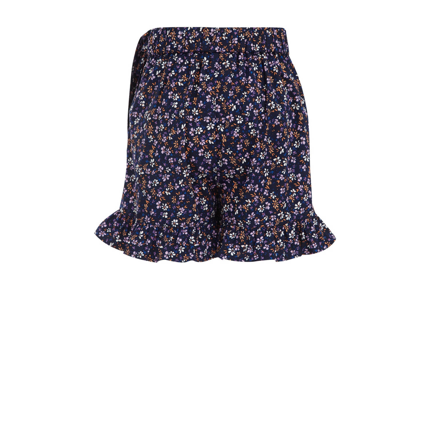 WE Fashion gebloemde skort donkerblauw paars oranje