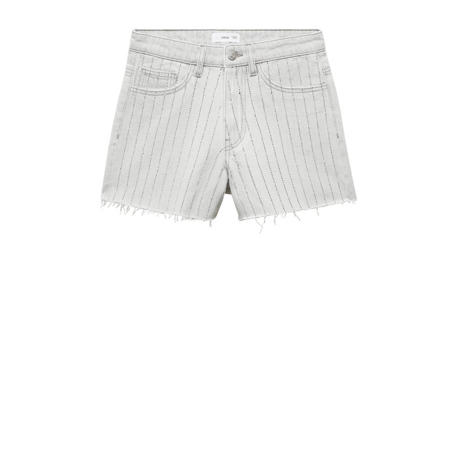 Mango Kids denim short grijs Korte broek Meisjes Katoen Effen 152(XXS)