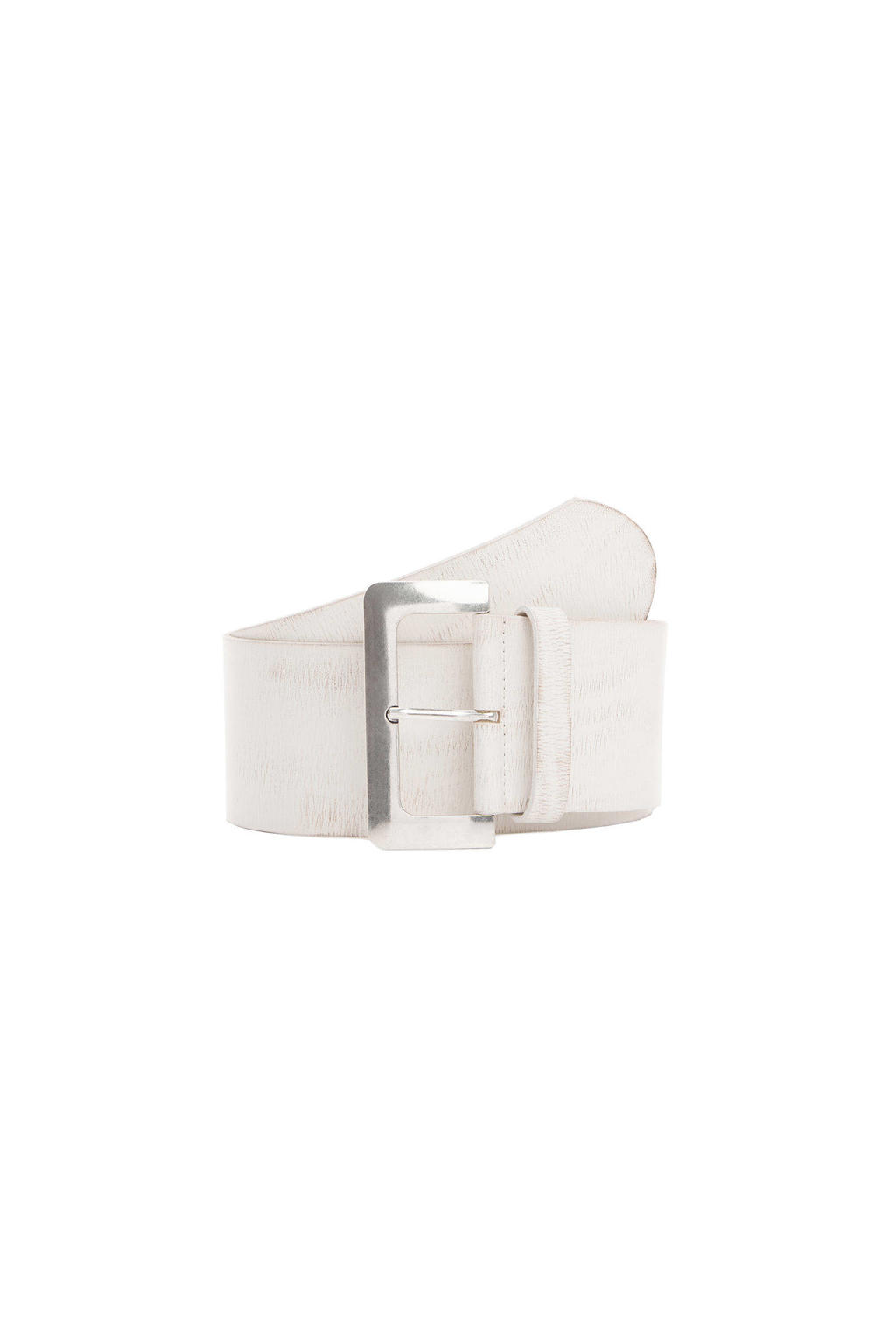 Tom Tailor Leren riem TTSANDRA 3,5 cm brede damesriem, genarbde oppervlakte, gesp zilverkleurig