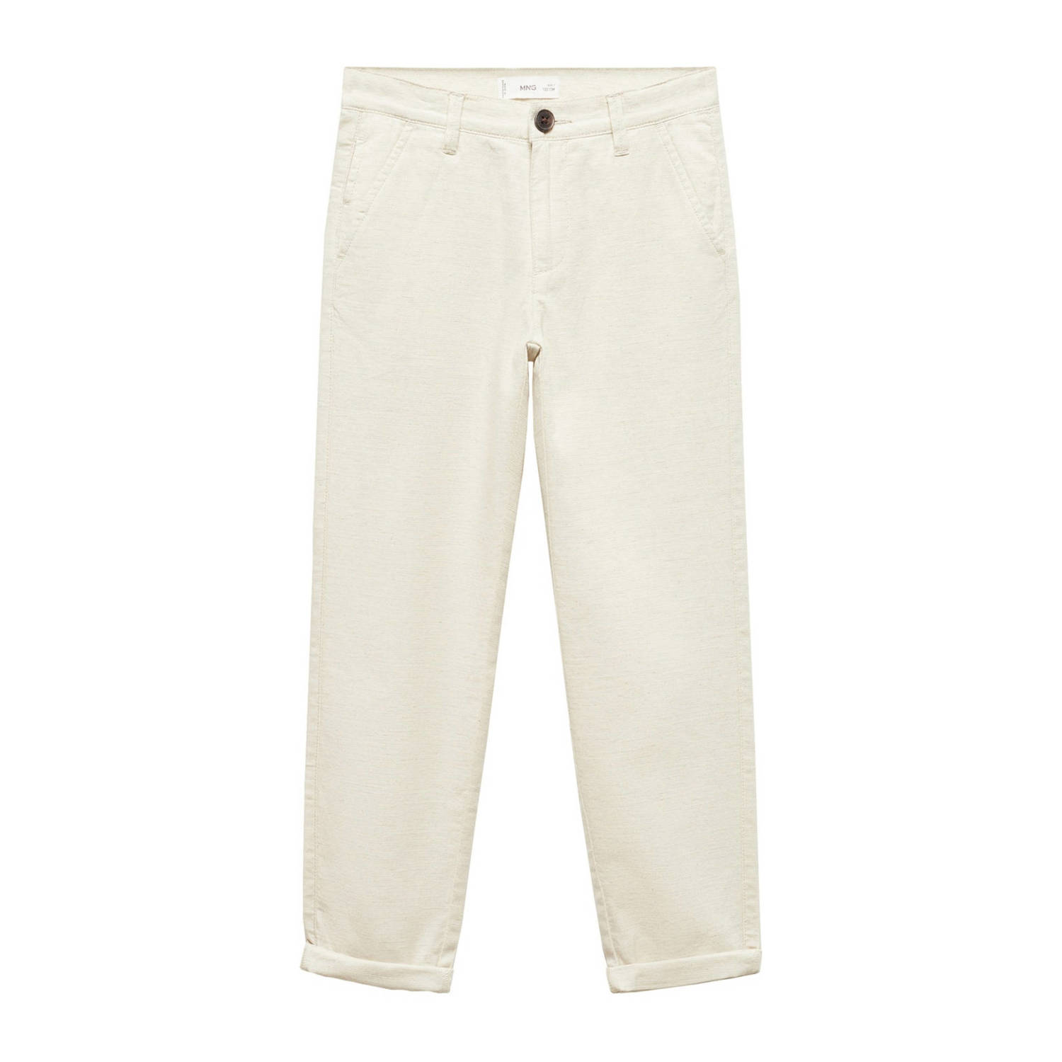 Mango Kids straight fit broek ecru