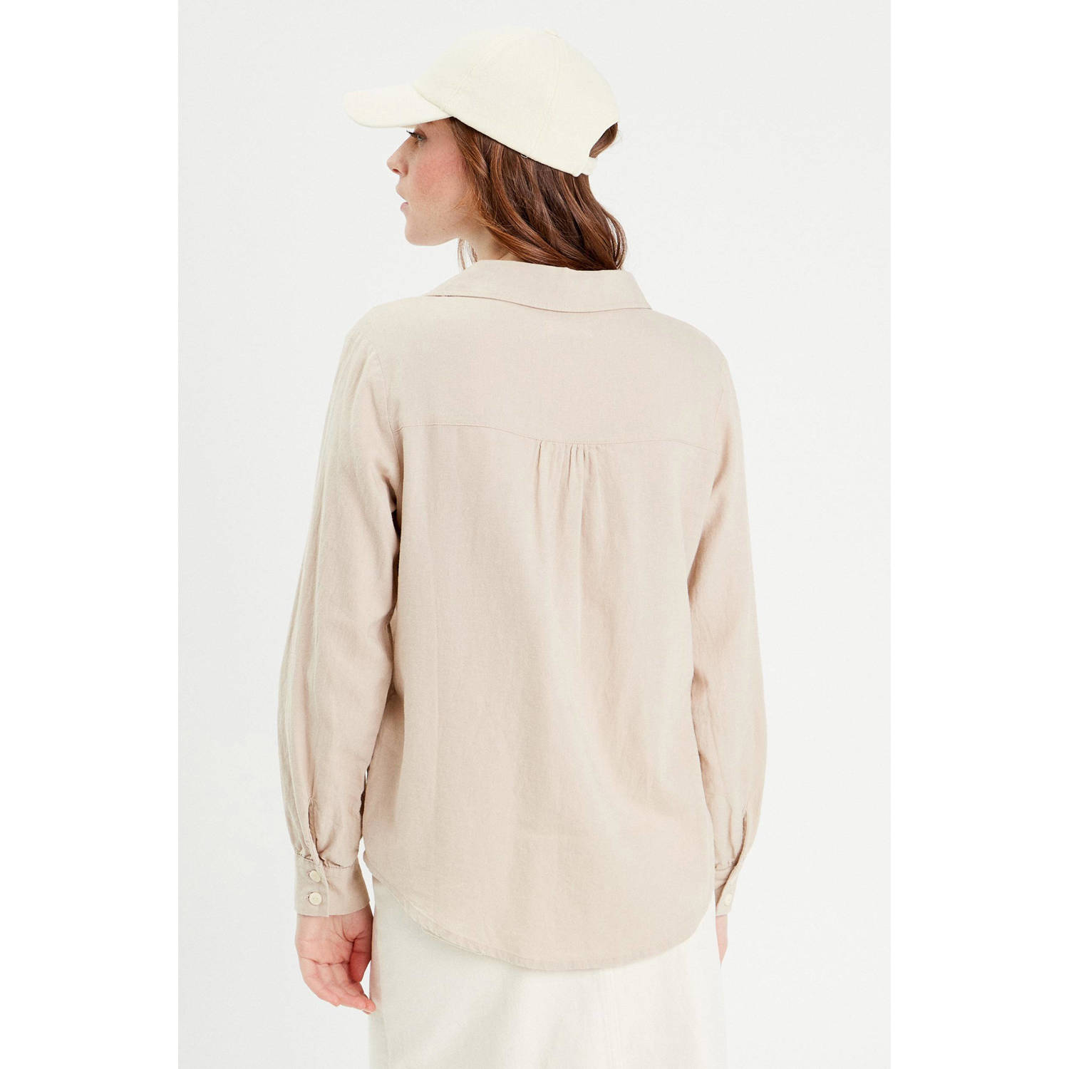 Cache linnen blouse zand