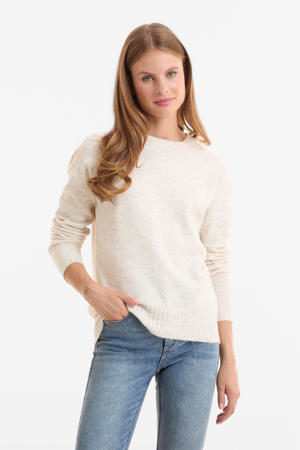 gebreide trui beige melange