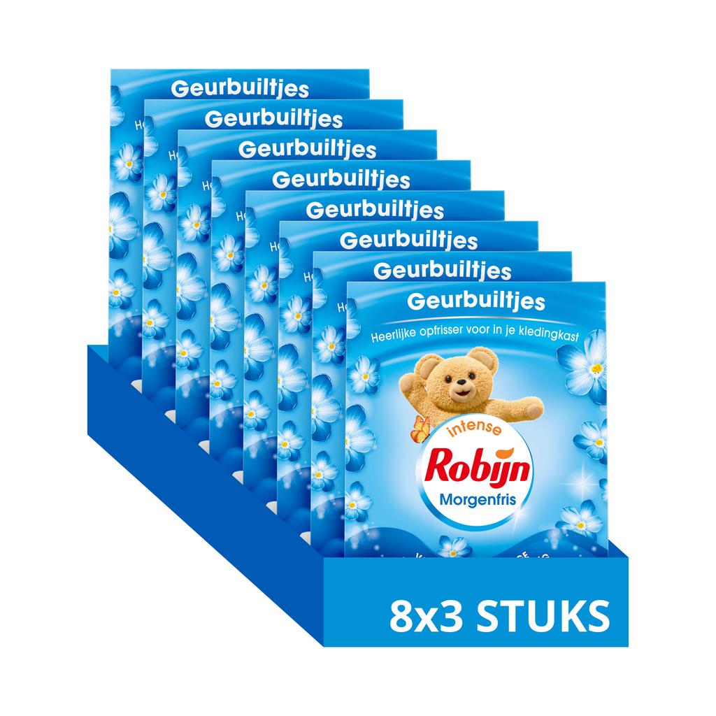 Robijn Intense Geurbuiltjes Morgenfris voor kledingkast - 8 x 3 stuks