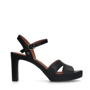 leren sandalettes zwart