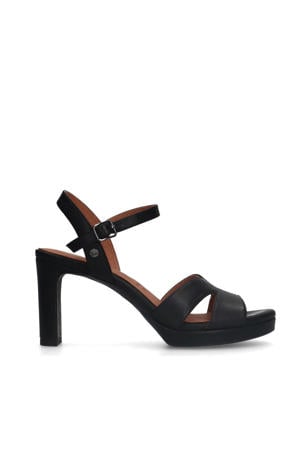 leren sandalettes zwart