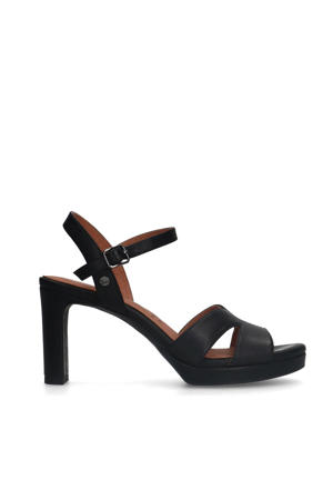 leren sandalettes zwart