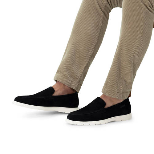 Manfield suède loafers zwart afbeelding