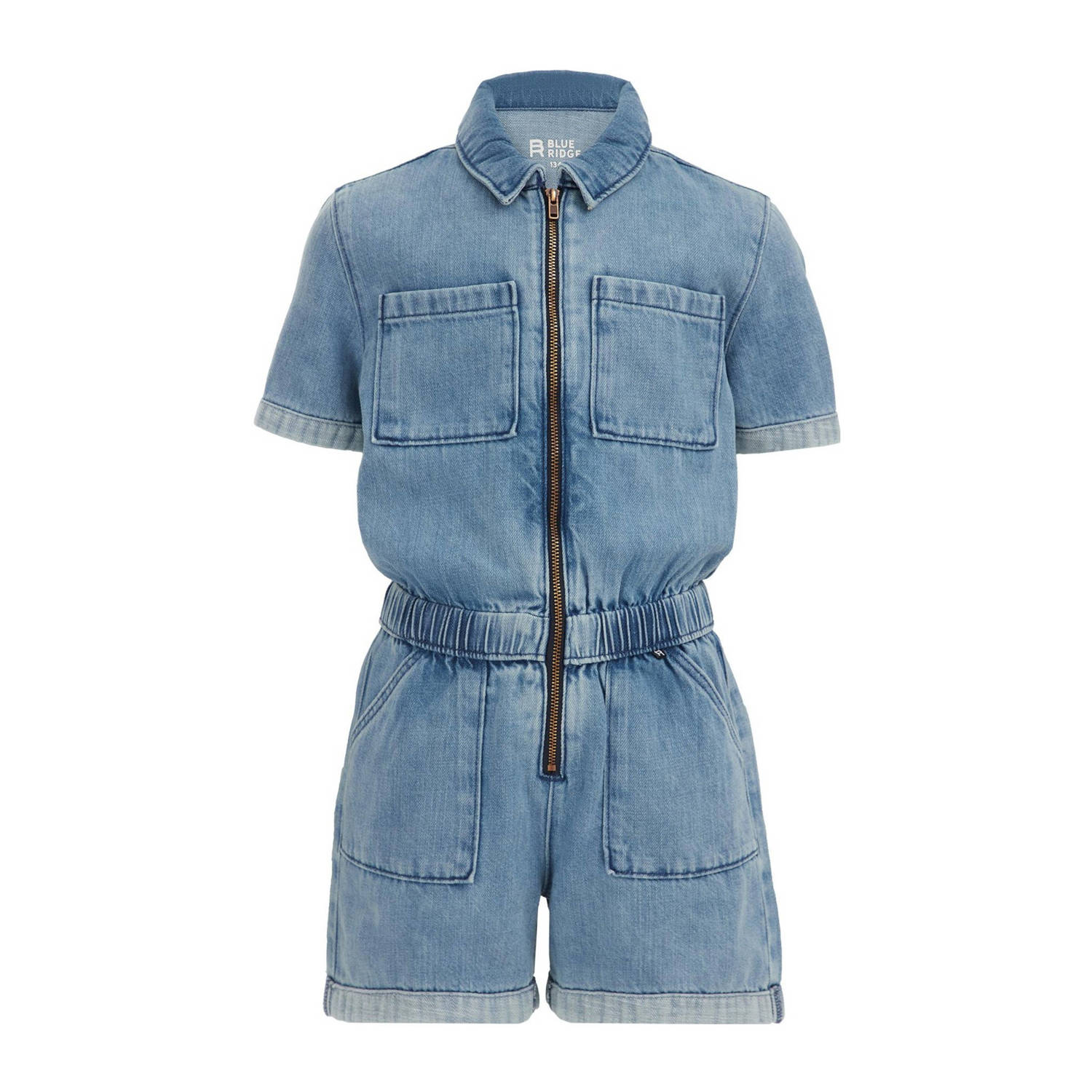 WE Fashion jurk light blue denim Blauw Effen 92 | Jurk van