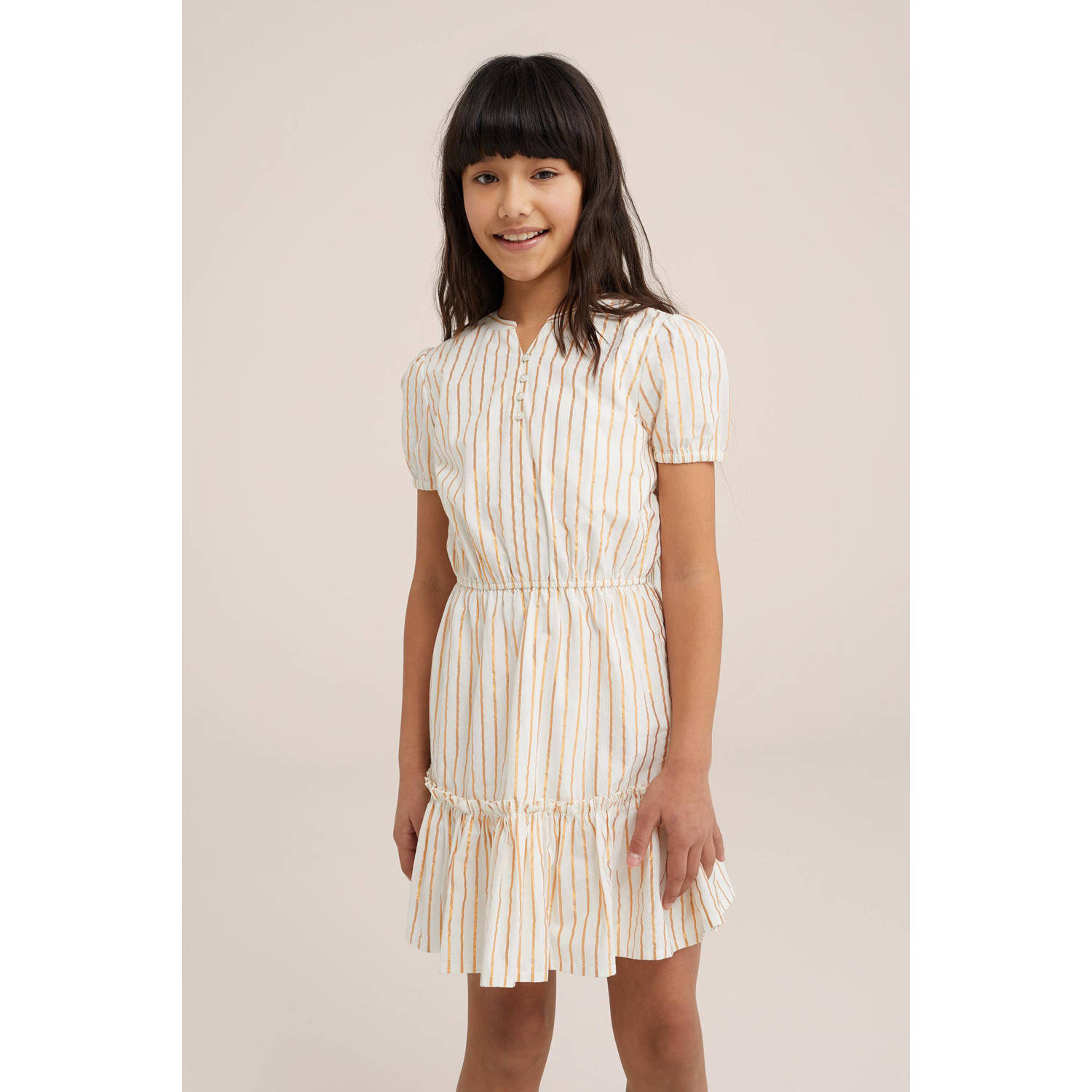 WE Fashion gestreepte jurk wit