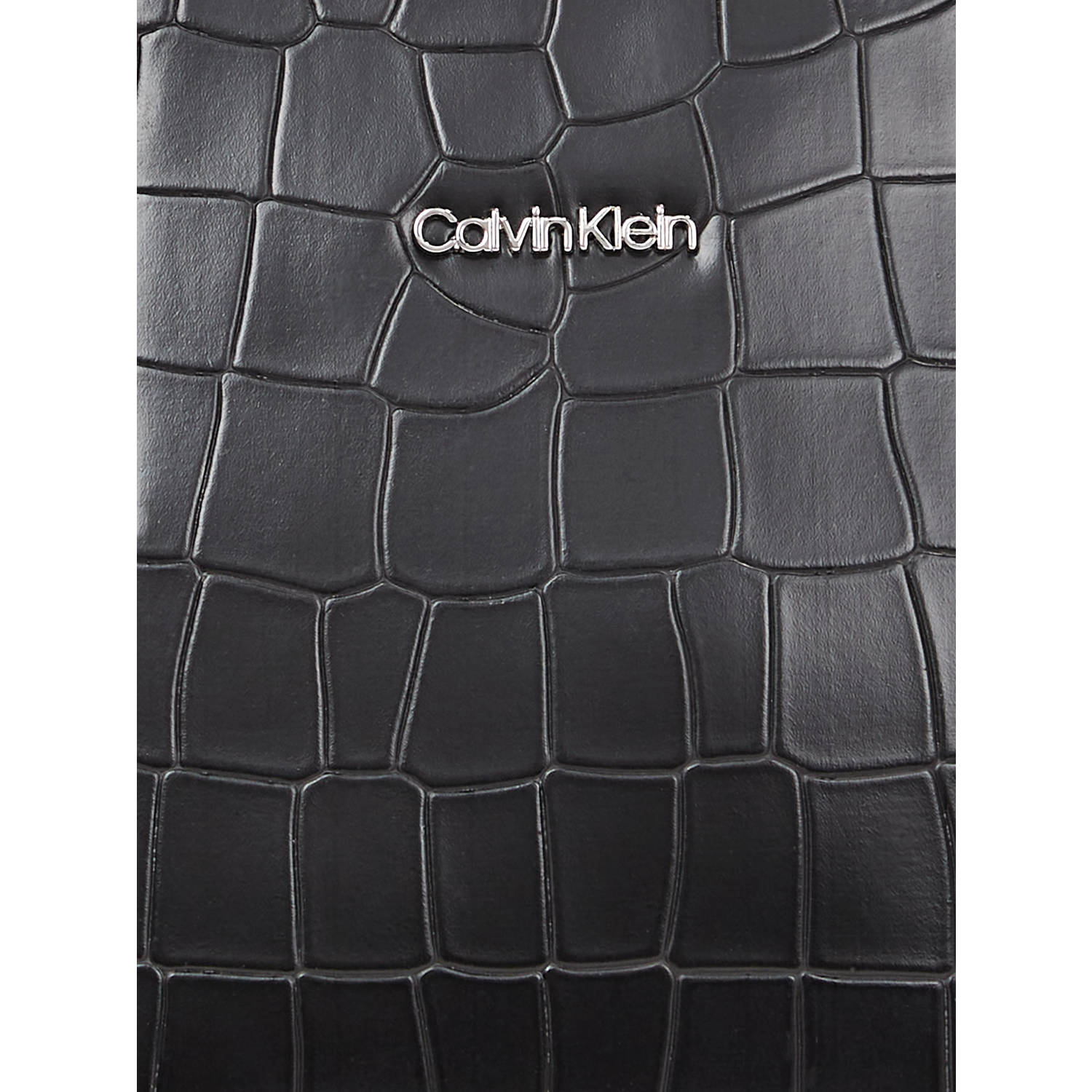 Calvin Klein mini shopper met crocoprint zwart