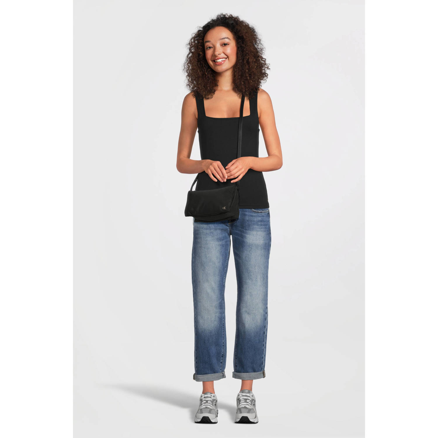 CALVIN KLEIN JEANS nylon crossbody tas Micro Mono zwart