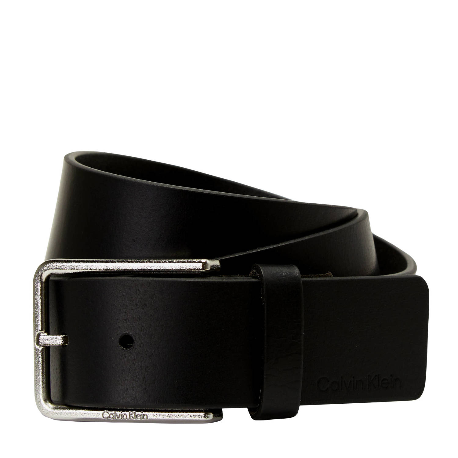 Calvin Klein leren riem Warmth zwart