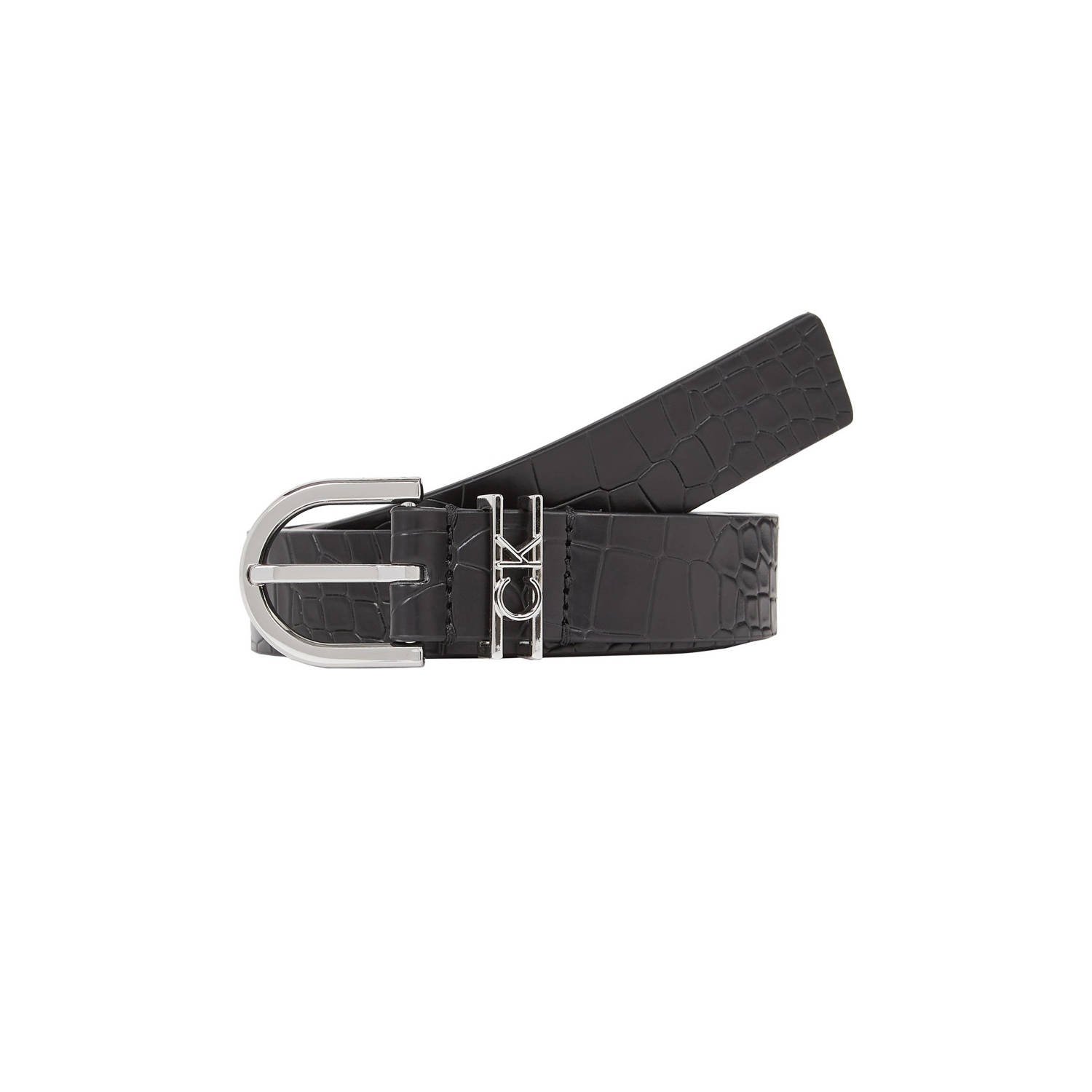 Calvin Klein riem met crocoprint zwart