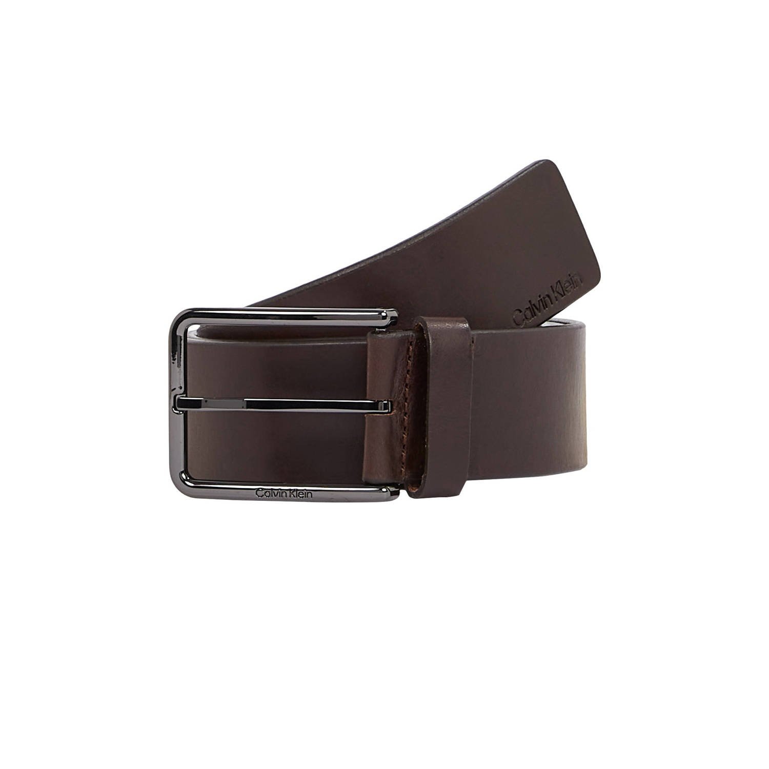 Calvin Klein leren riem Warmth donkerbruin