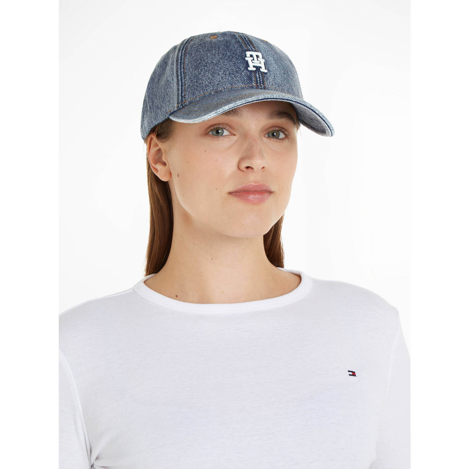Tommy Hilfiger denim pet met logo blauw