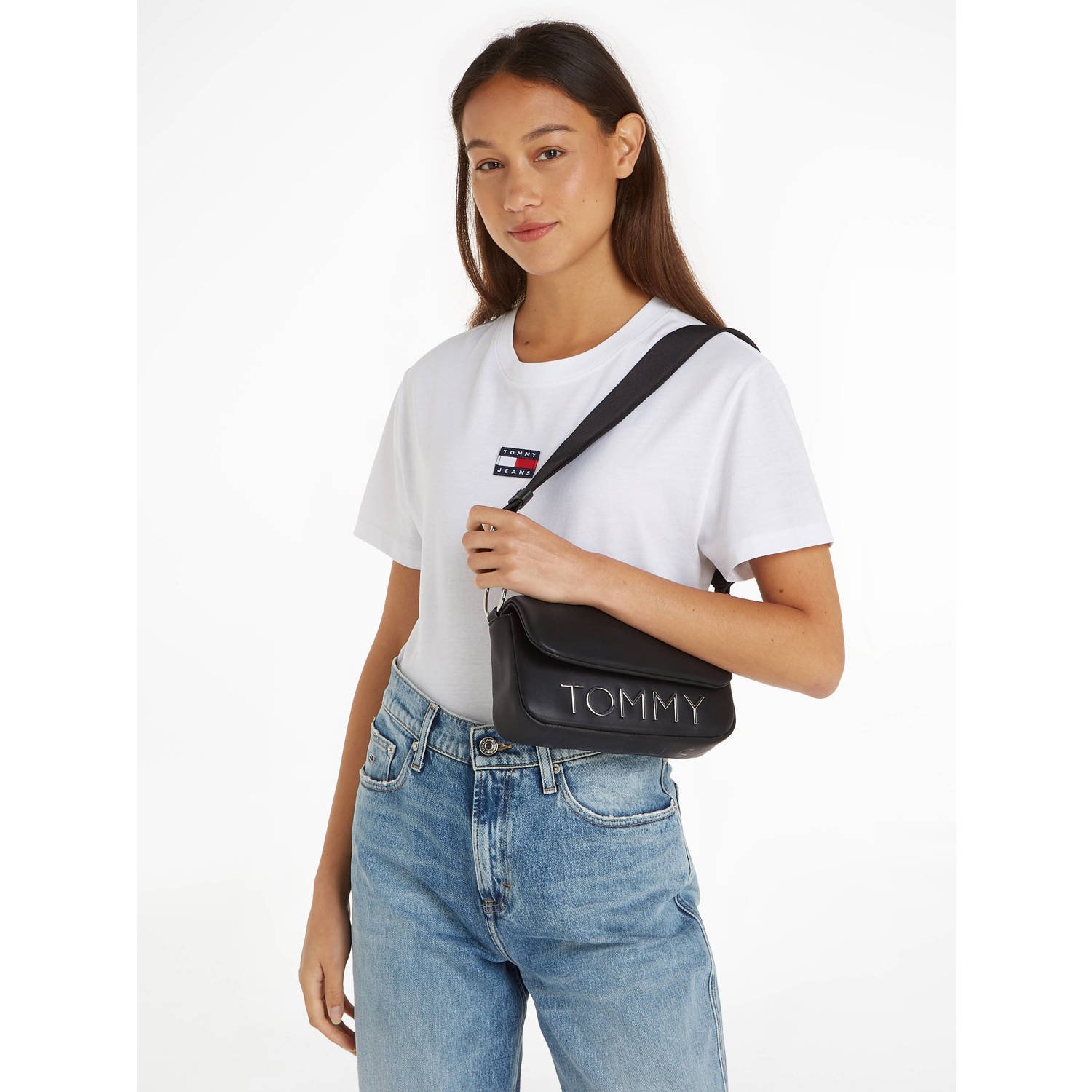 Tommy Jeans crossbody tas TJW Bold zwart