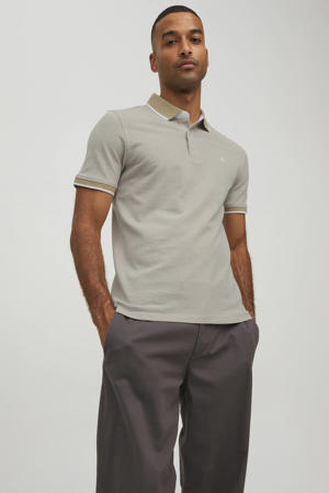 slim fit polo JJEPAULOS beige