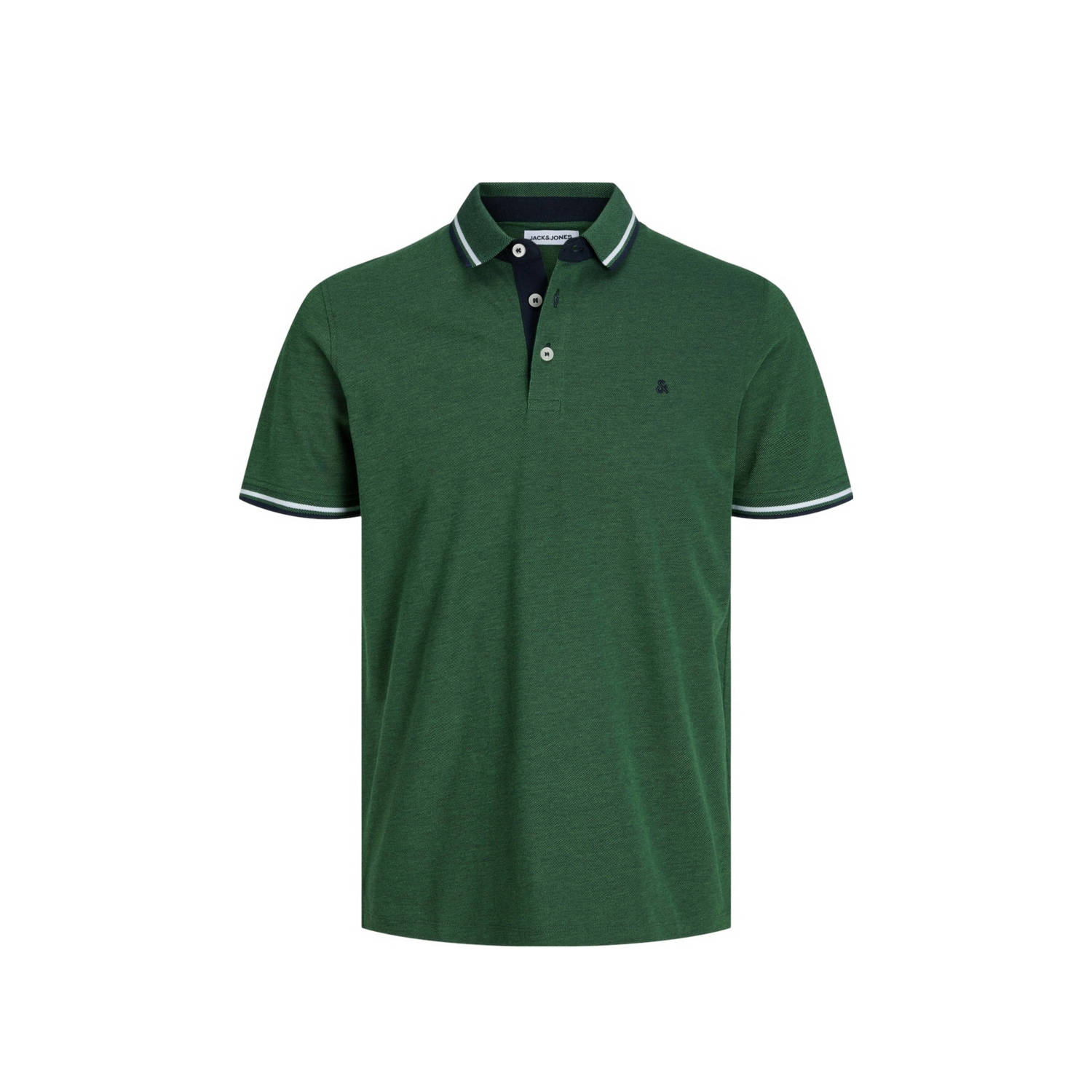 JACK & JONES ESSENTIALS gemêleerde polo JJEPAULOS groen