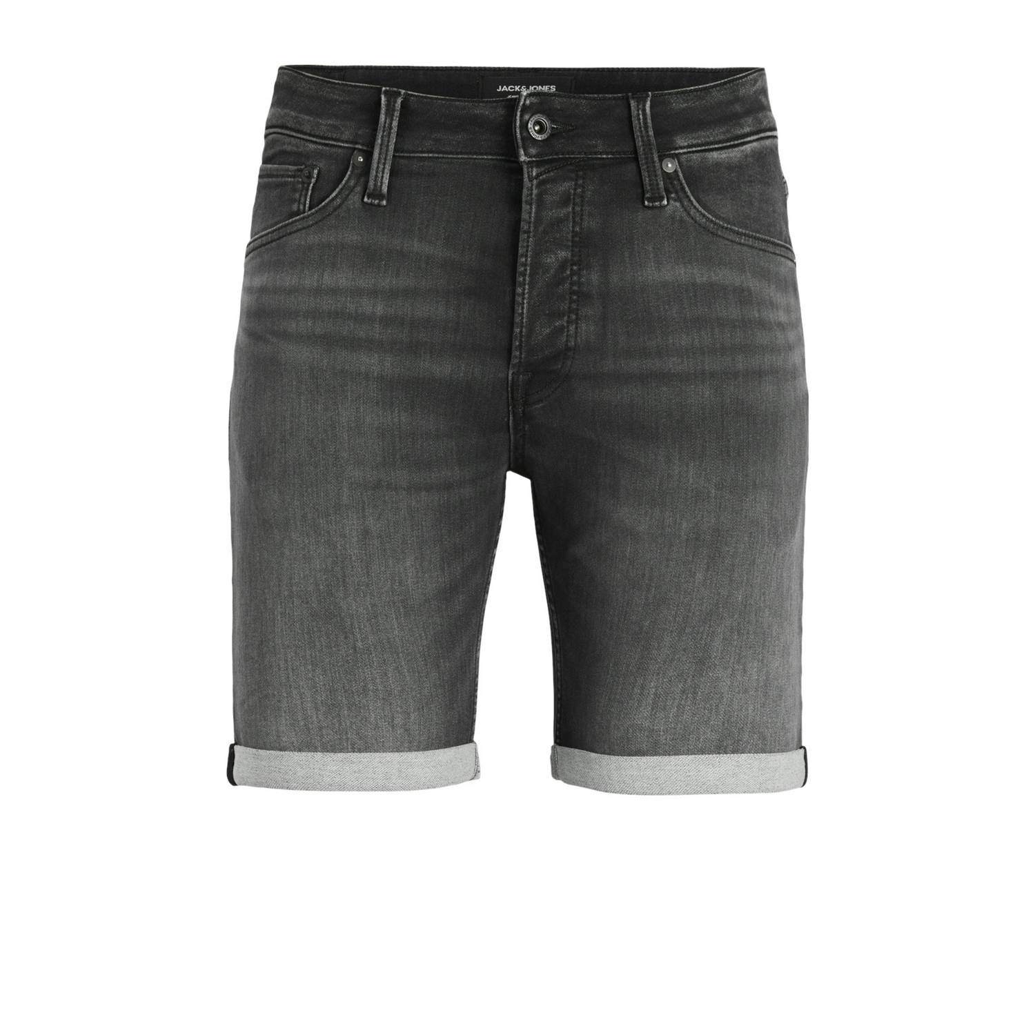 JACK & JONES JEANS INTELLIGENCE regular fit denim short JJIRICK JJICON zwart