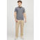 JACK & JONES ESSENTIALS gemêleerde polo JJEPAULOS grijs