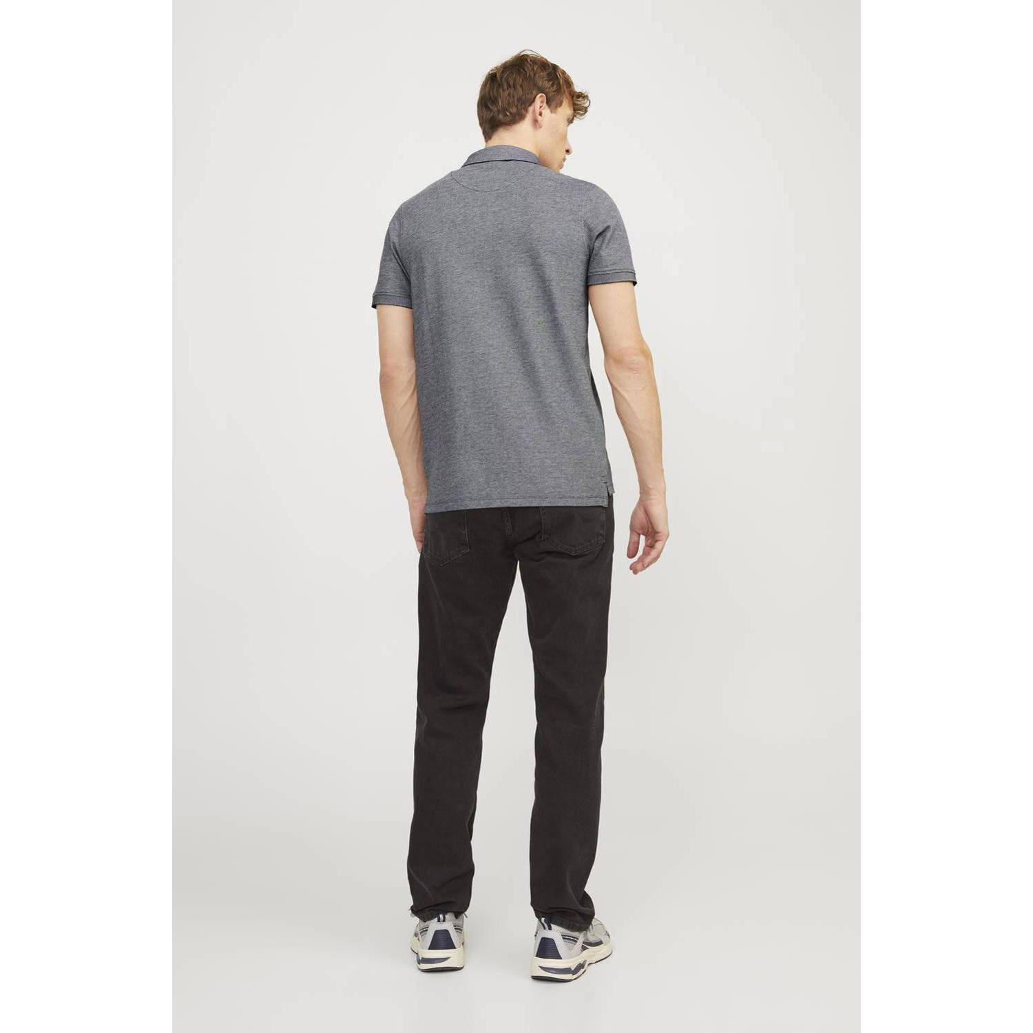 JACK & JONES ESSENTIALS slim fit polo JJEPAULOS grijs