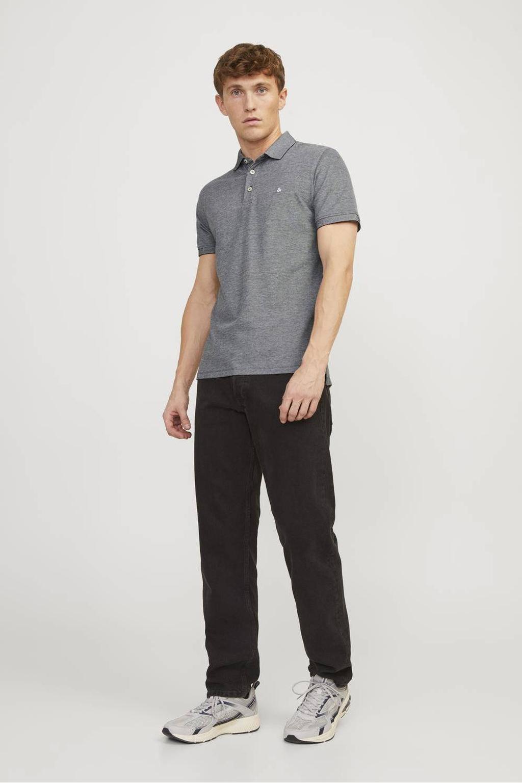 JACK & JONES ESSENTIALS slim fit polo JJEPAULOS grijs