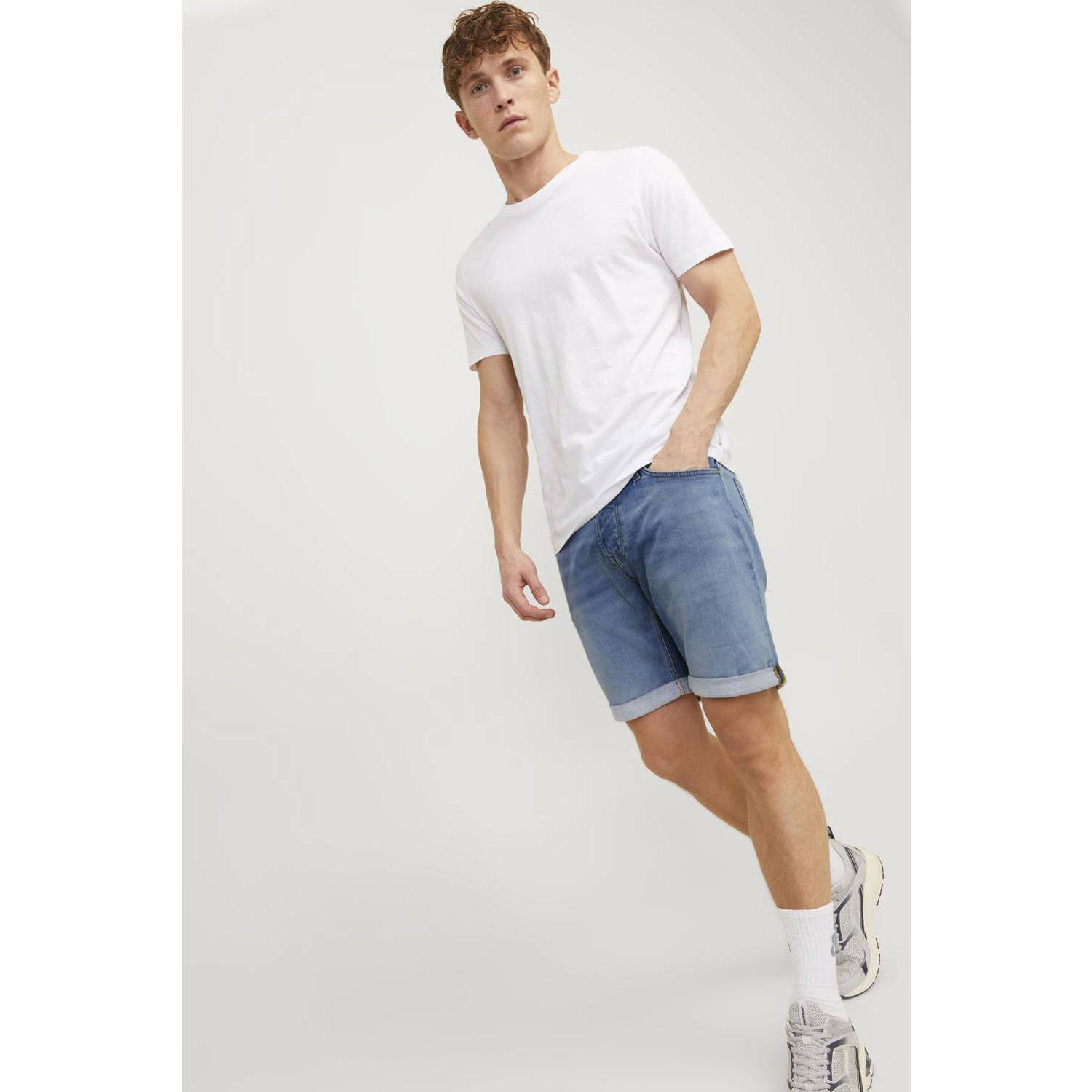 JACK & JONES JEANS INTELLIGENCE regular fit denim short JJIRICK JJICON blauw