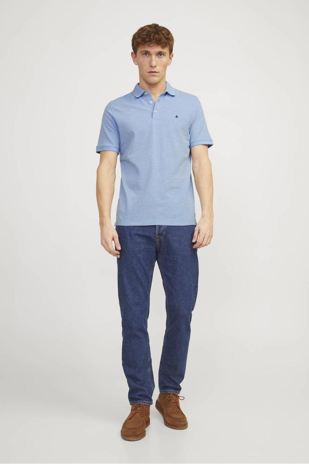 JACK & JONES ESSENTIALS slim fit polo JJEPAULOS blauw