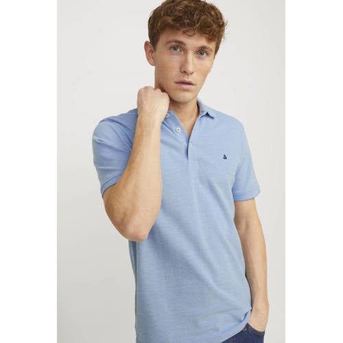 JACK & JONES ESSENTIALS slim fit polo JJEPAULOS blauw afbeelding