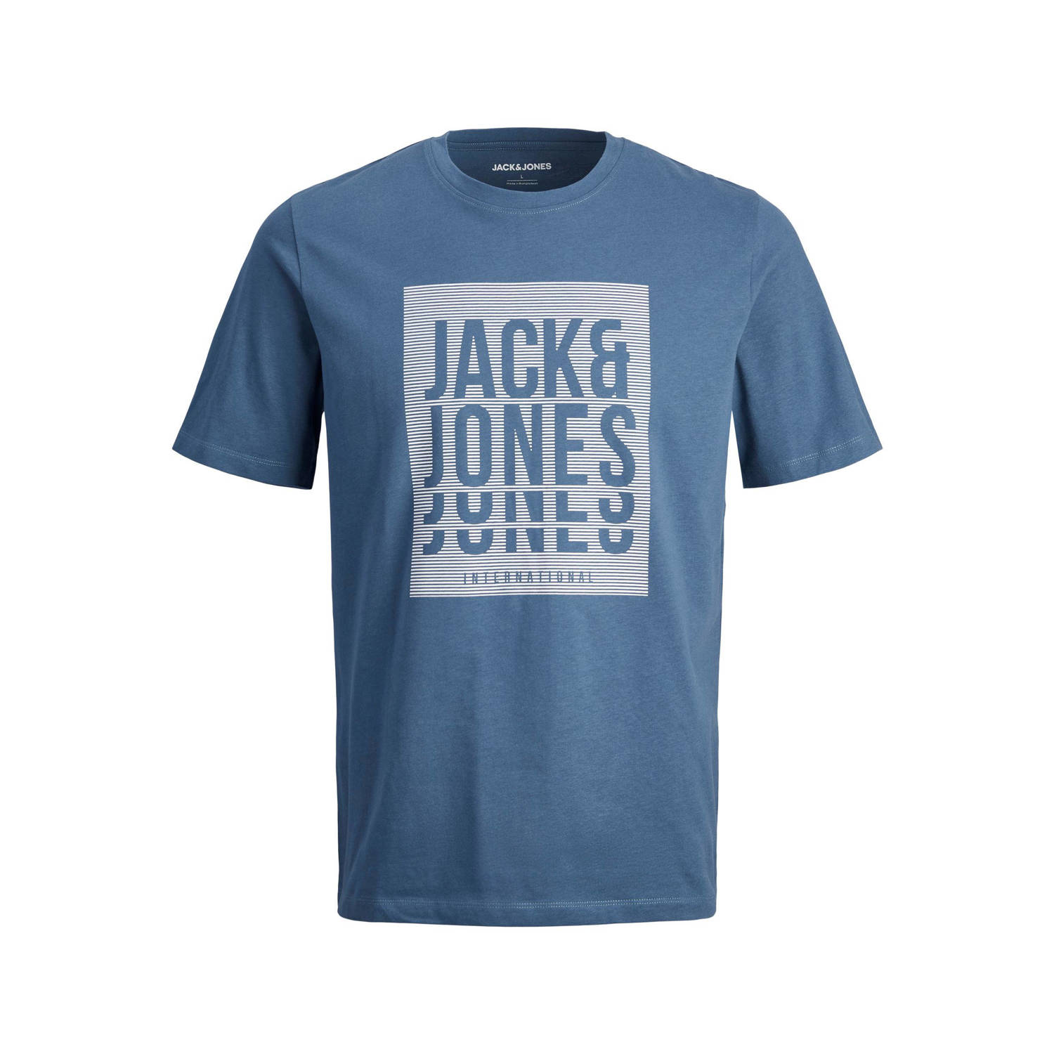JACK & JONES T-shirt JJFLINT met printopdruk ensign blue