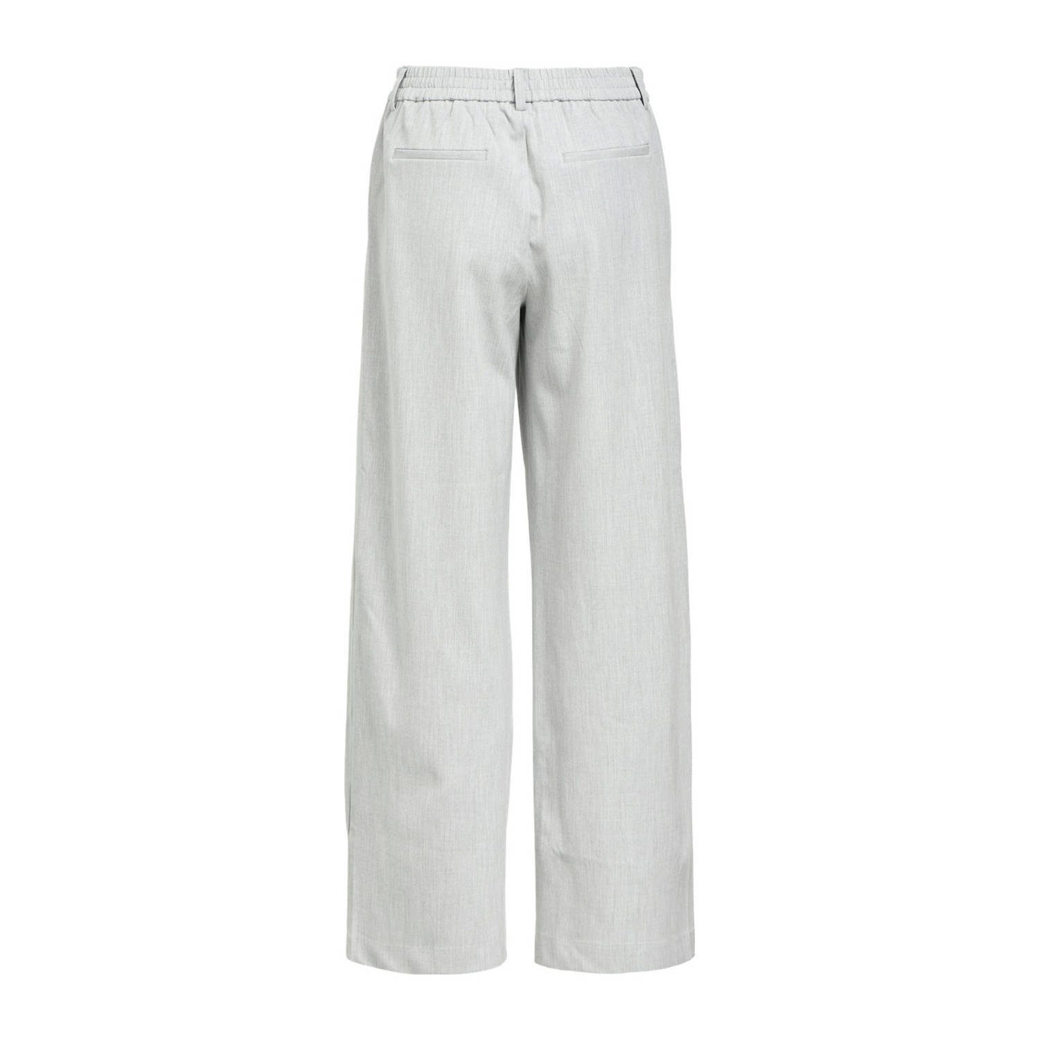 OBJECT wide leg pantalon OBJLISA lichtgrijs