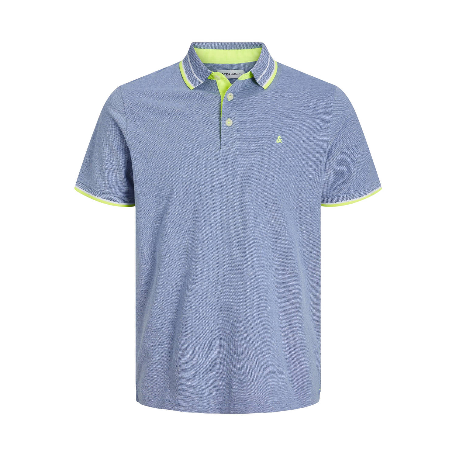 JACK & JONES ESSENTIALS polo JJEPAULOS met logo dark navy bright cobalt (set van2)