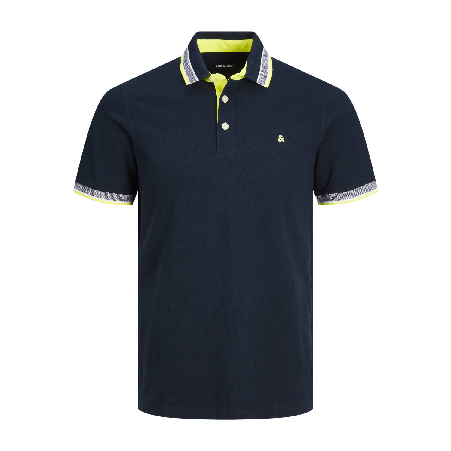 JACK & JONES ESSENTIALS polo JJEPAULOS met logo dark navy bright cobalt (set van2)