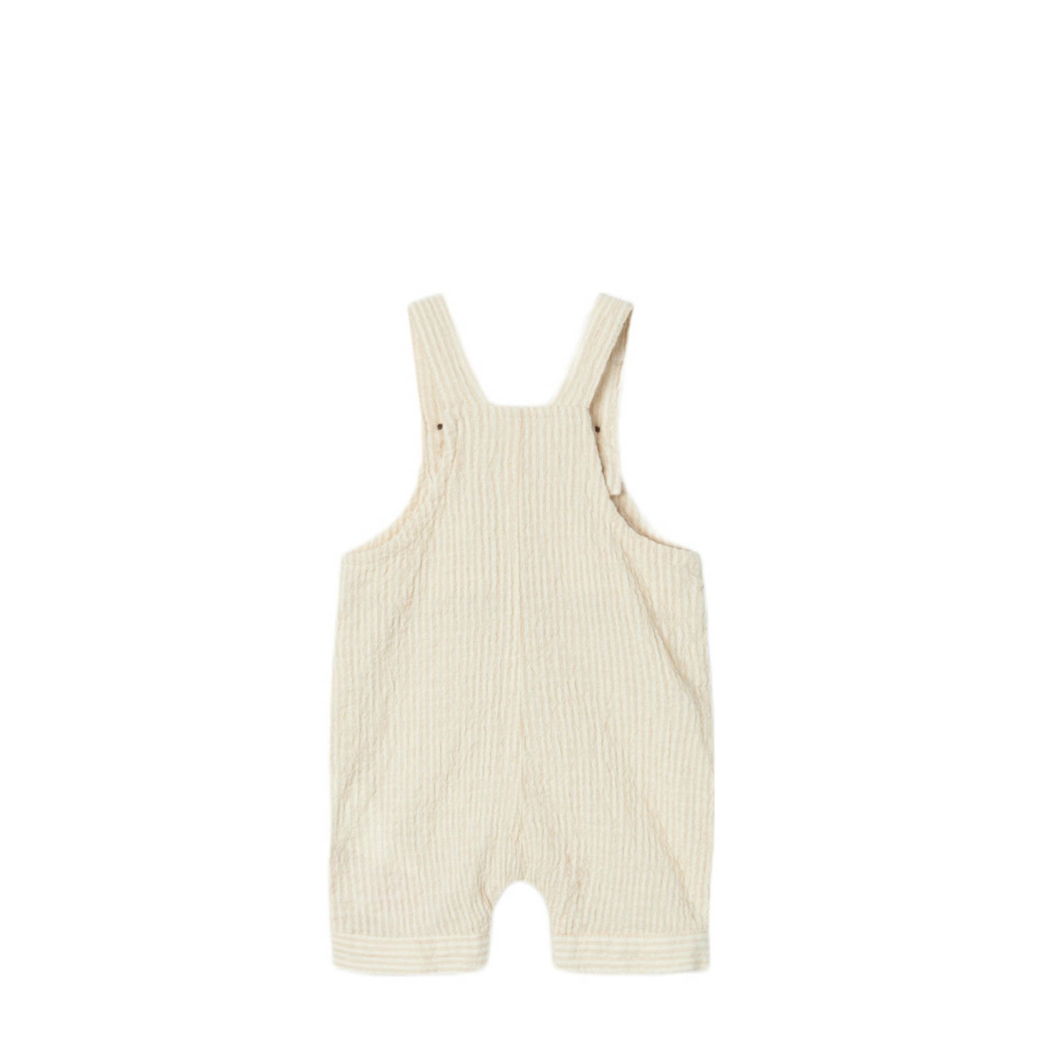 NAME IT BABY gestreepte tuinbroek NBMFEDENIS geel offwhite