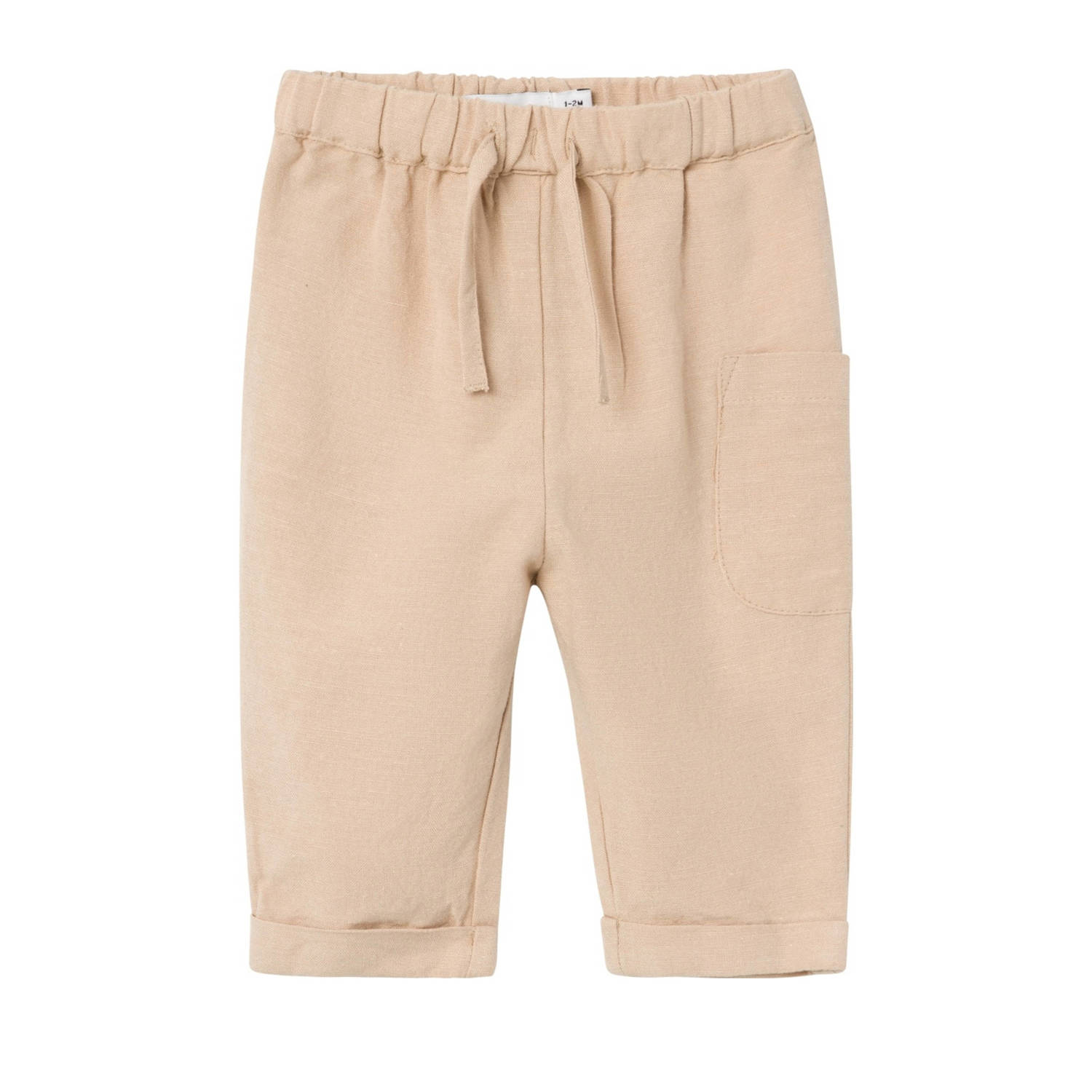 Name it BABY broek NBMFAHER beige Jongens Viscose Effen 56