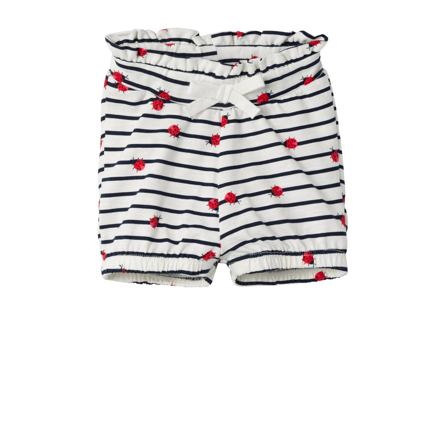 Name it BABY regular fit casual short NBFFELIAS met all over print wit blauw rood Korte broek Meisjes Biologisch katoen 74