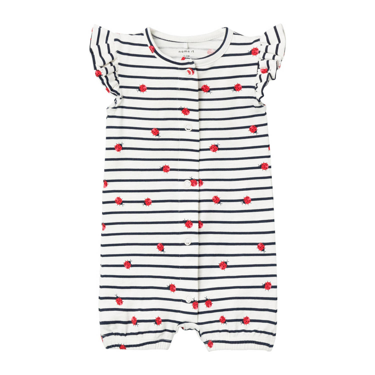 NAME IT BABY romper NBFFELIAS offwhite blauw rood