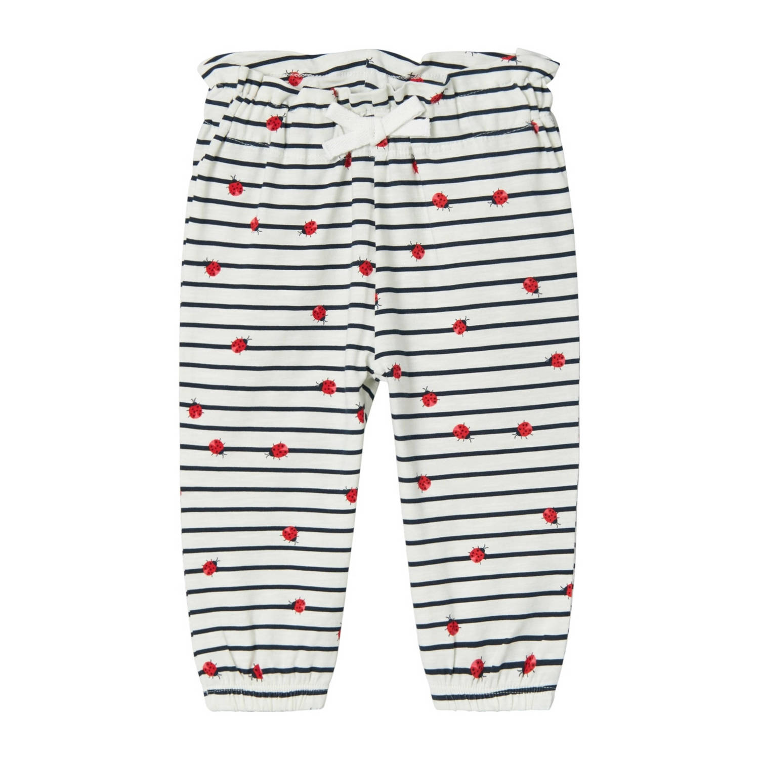 Name it BABY regular fit broek NBFFELIAS met all over print wit blauw rood Meisjes Biologisch katoen 56