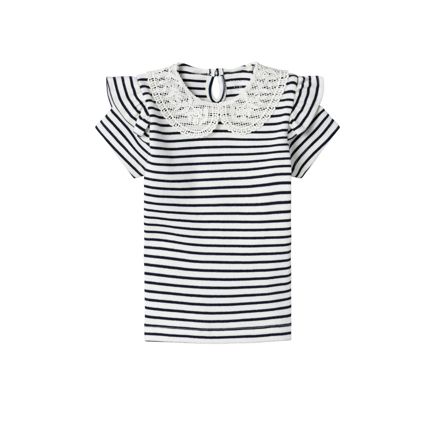 Name it BABY gestreept T-shirt NBFFLOSSA donkerblauw wit Meisjes Katoen Ronde hals 56
