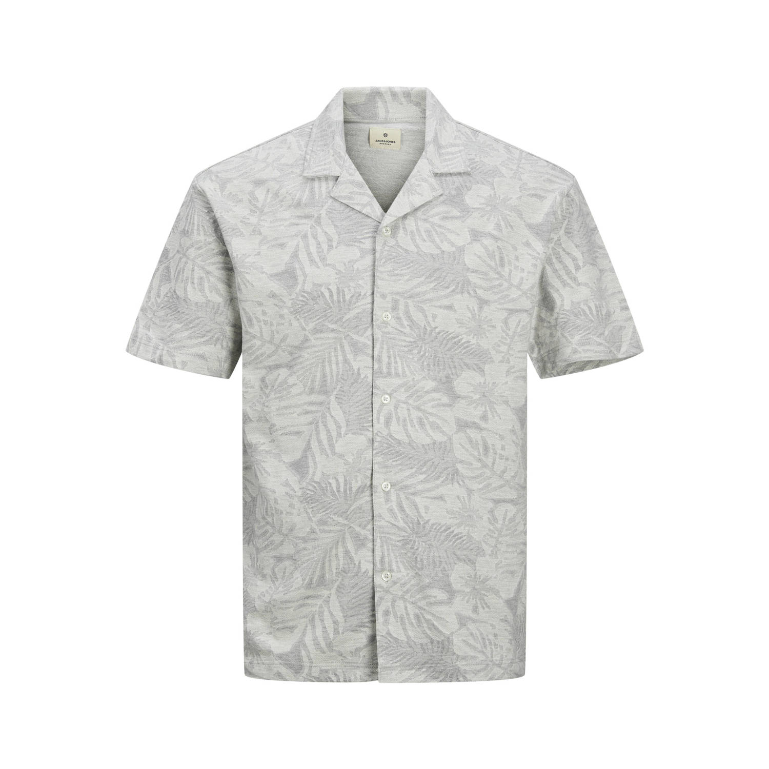 JACK & JONES PREMIUM regular fit overhemd JPRBLUNAEL met all over print grey melange