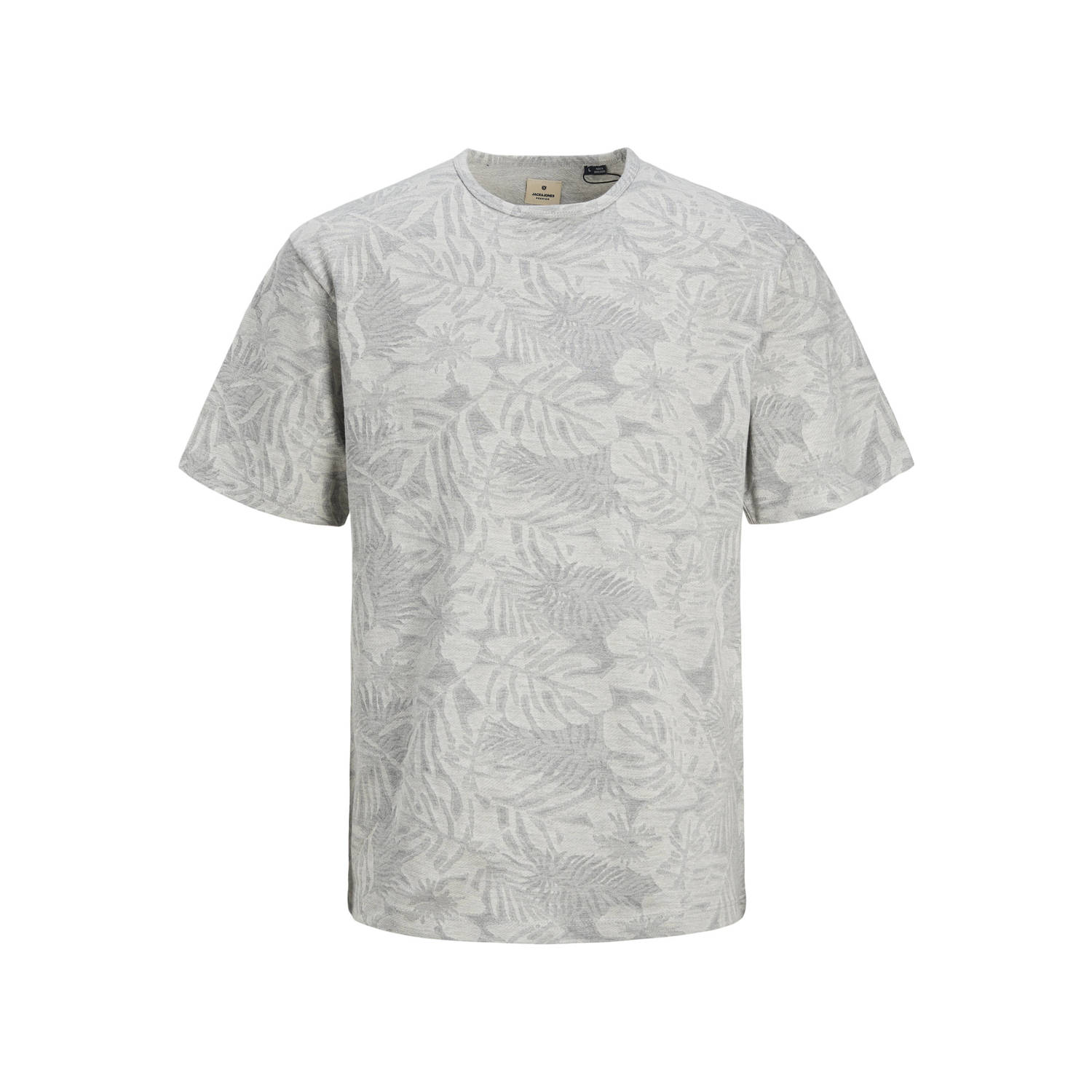 JACK & JONES PREMIUM T-shirt JPRBLUNAEL met all over print grey melange