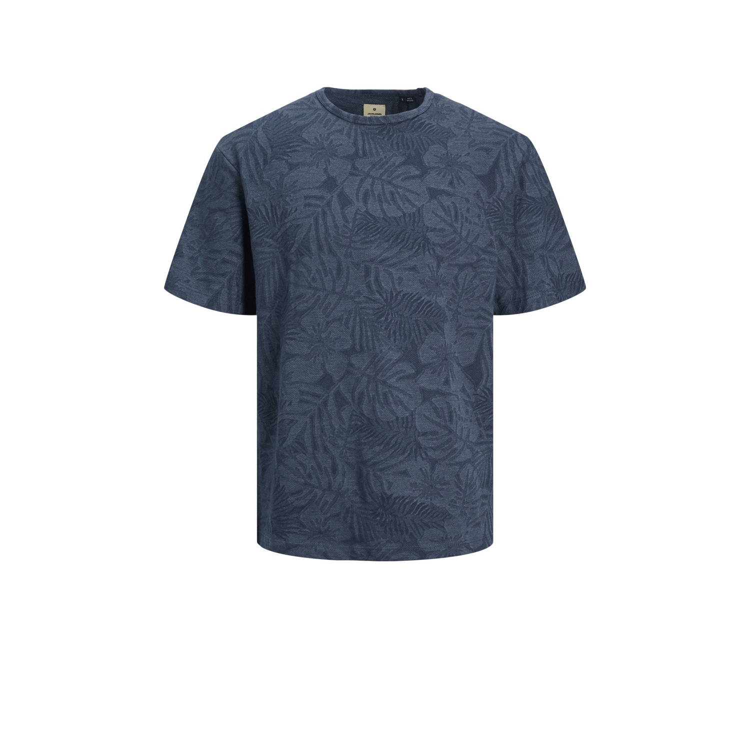 JACK & JONES PREMIUM T-shirt JPRBLUNAEL met all over print donkerblauw