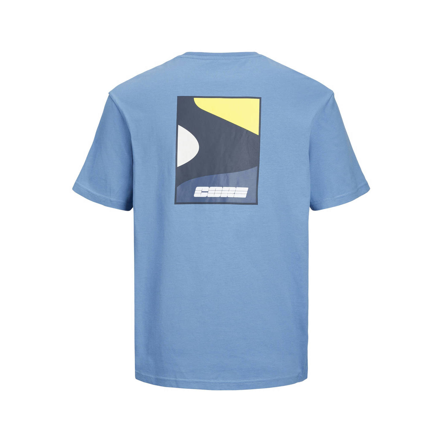 JACK & JONES CORE T-shirt JCOFAST met backprint blauw