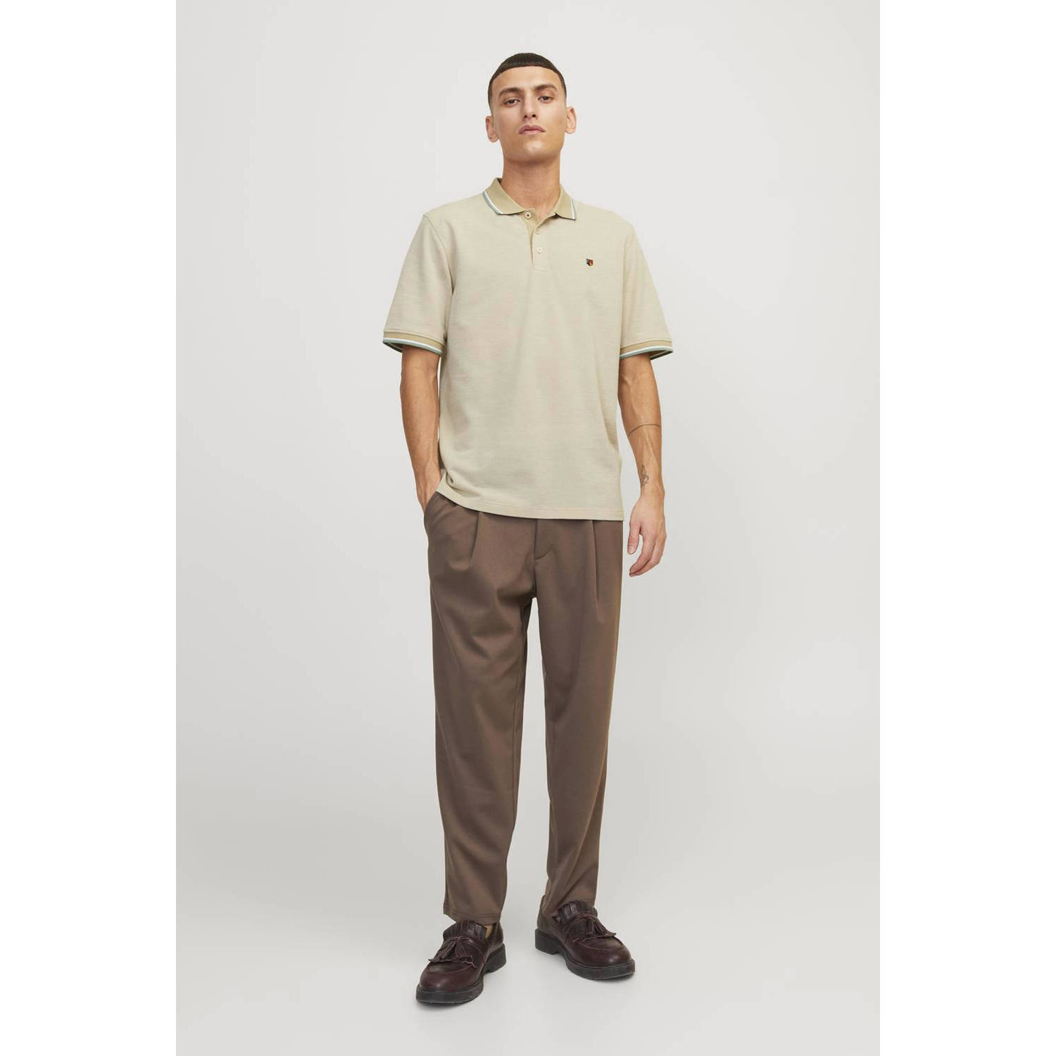 JACK & JONES PREMIUM polo JPRBLUWIN beige