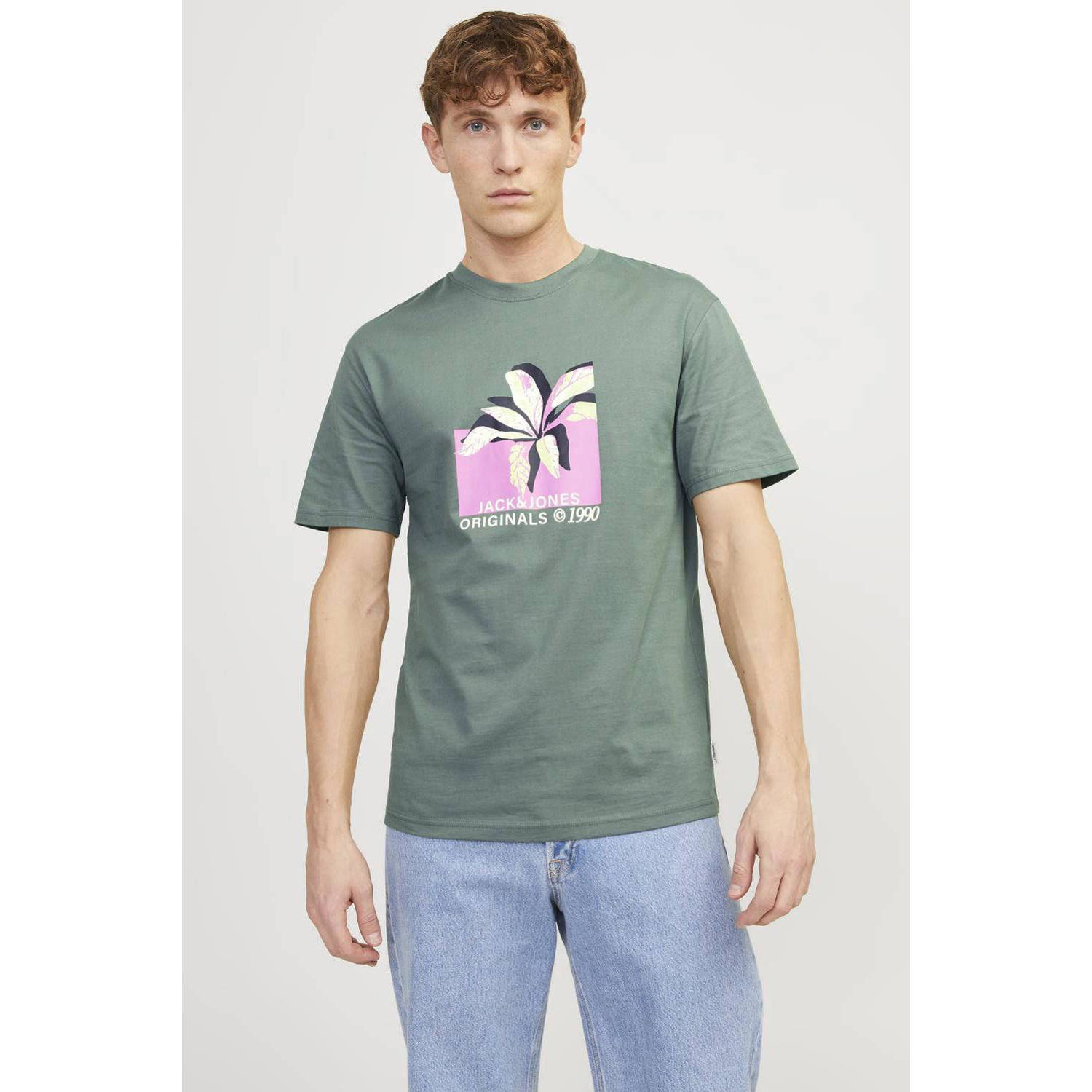 JACK & JONES ORIGINALS T-shirt JORTAMPA met printopdruk laurel wreath