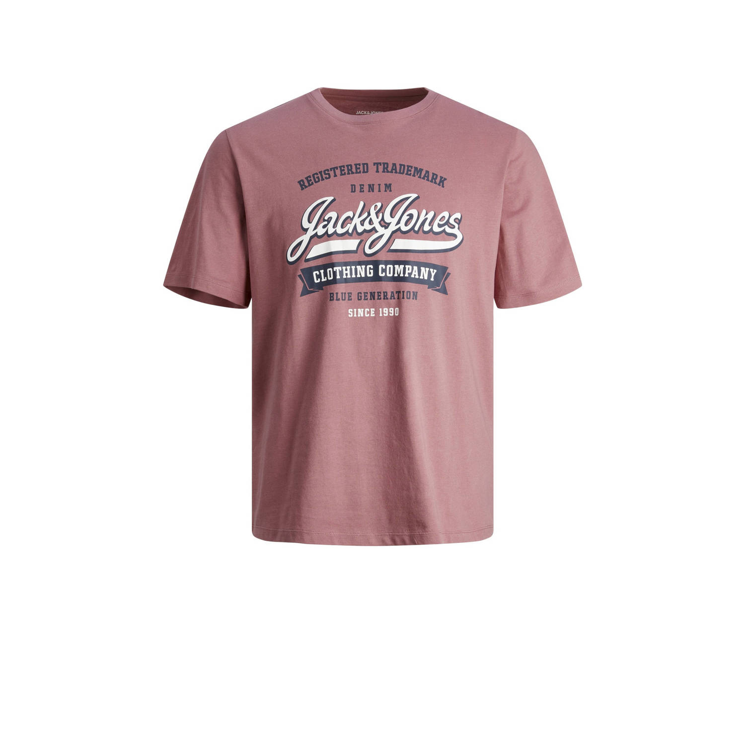 JACK & JONES ESSENTIALS T-shirt JJELOGO met printopdruk mesa rose