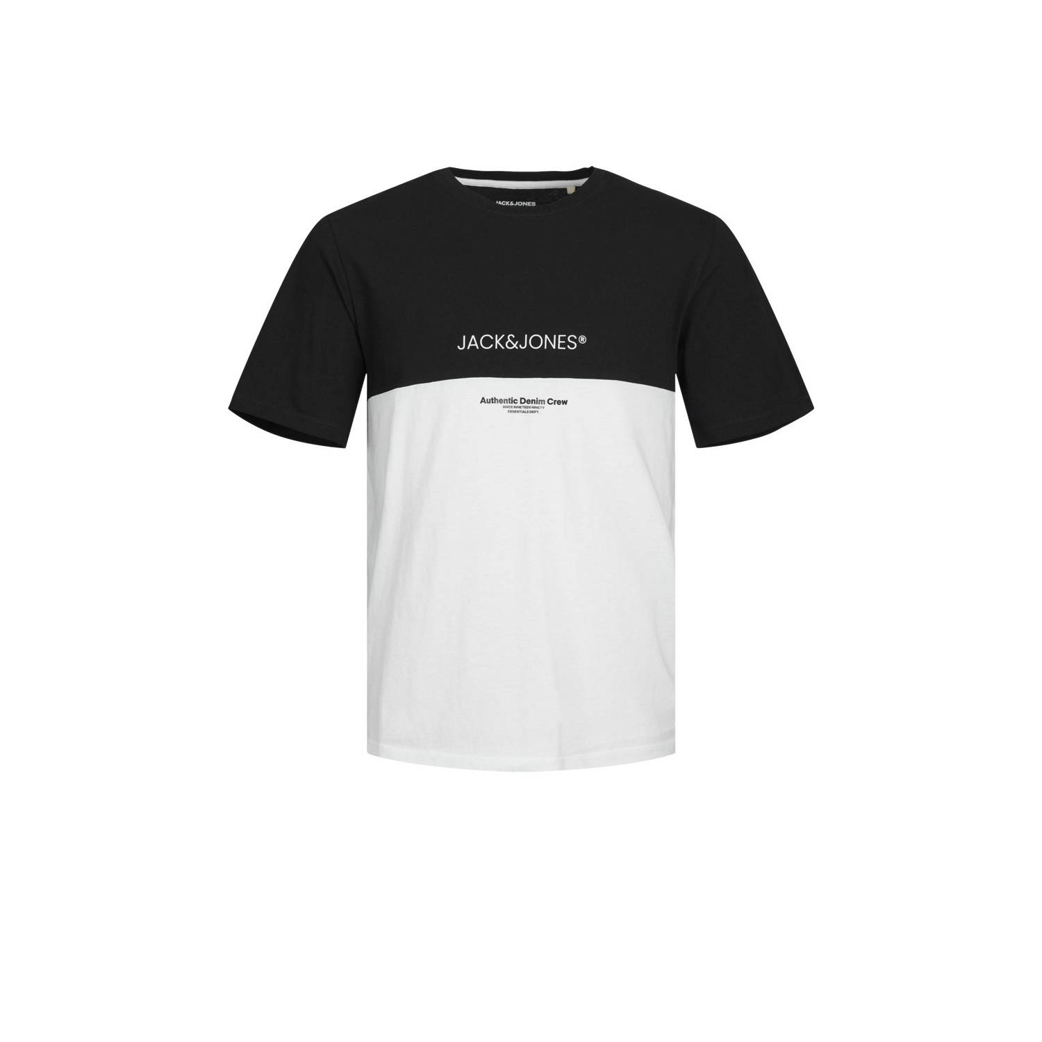 JACK & JONES ESSENTIALS T-shirt JJERYDER met logo zwart