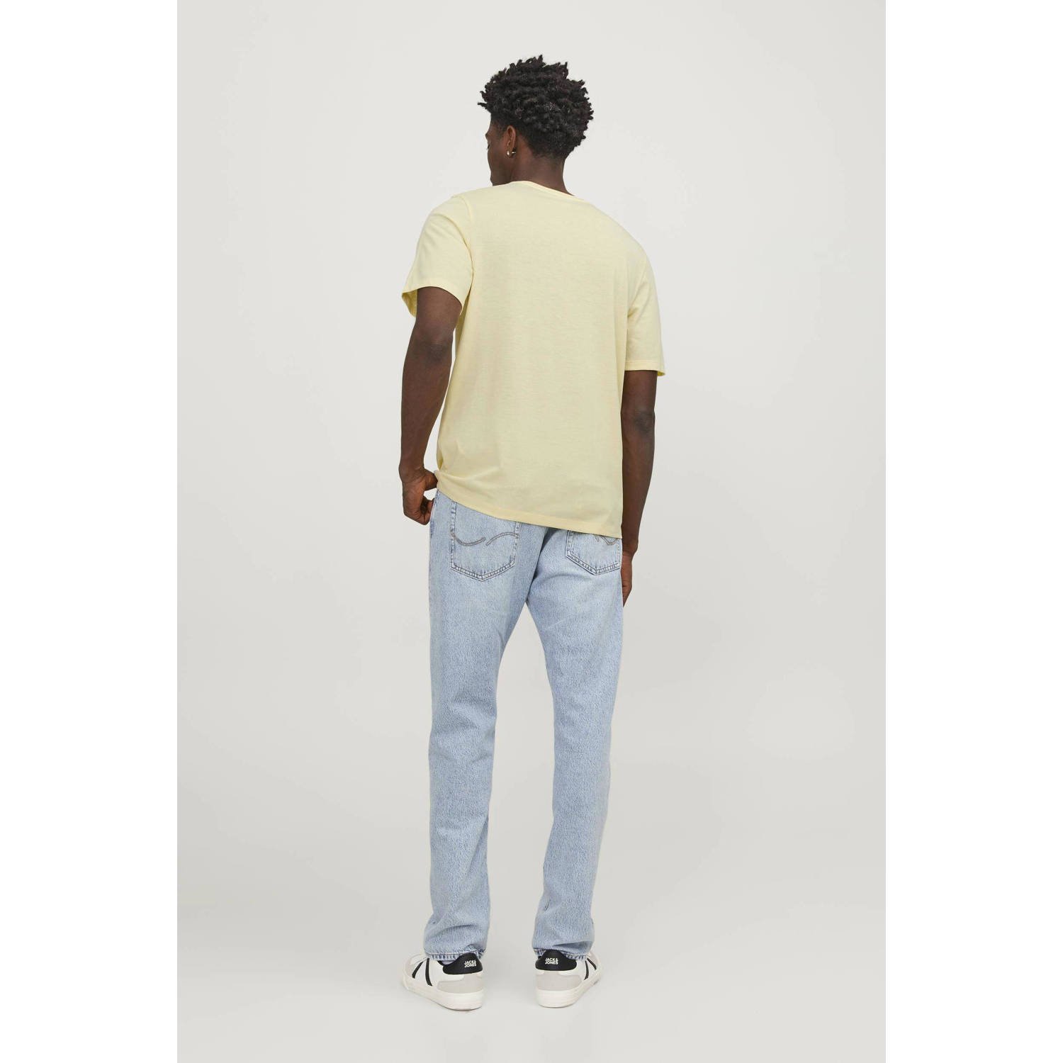 JACK & JONES ESSENTIALS T-shirt JJELOGO met printopdruk french vanilla