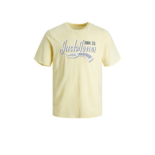 JACK & JONES ESSENTIALS T-shirt JJELOGO met printopdruk french vanilla